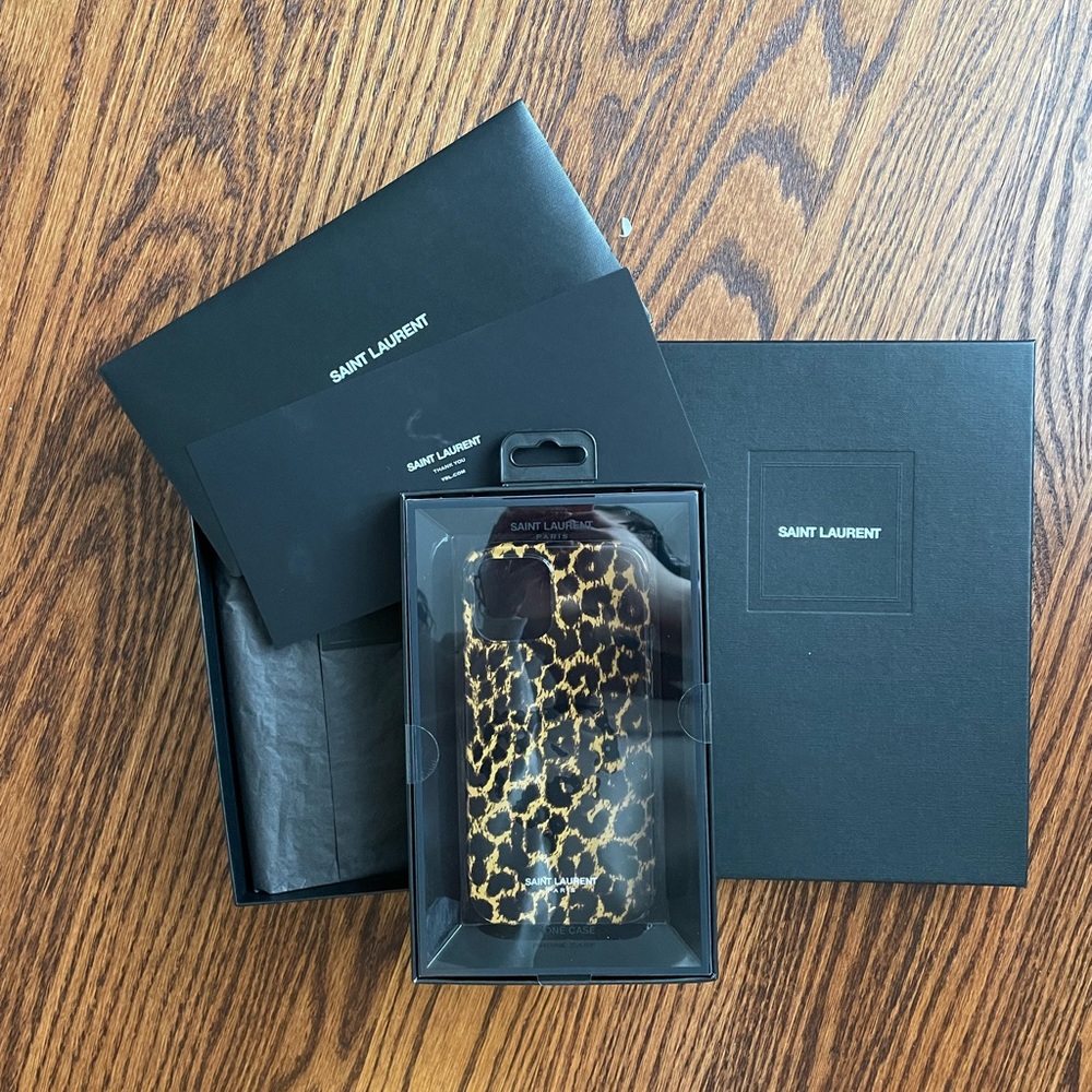 BRAND NEW Authentic Yves Saint Laurent iPhone 12 Pro Max leopard phone case